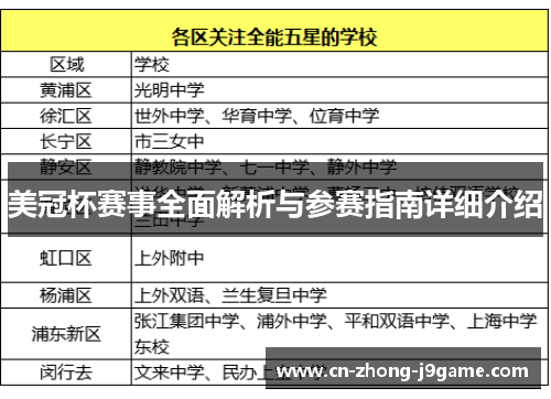 美冠杯赛事全面解析与参赛指南详细介绍
